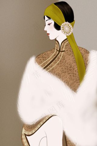 创意民国风 工笔 人物
