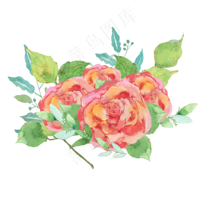水彩鲜花素材,免抠元素