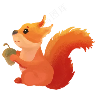 立秋啃松子的小松鼠,免抠元素
