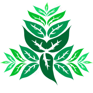 三支绿色渐变叶子免抠素材