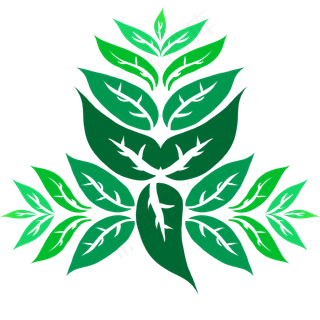 三支绿色渐变叶子免抠素材