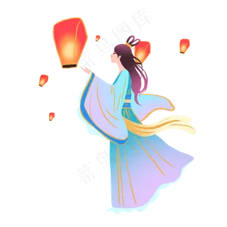 古代美女元宵孔明夜