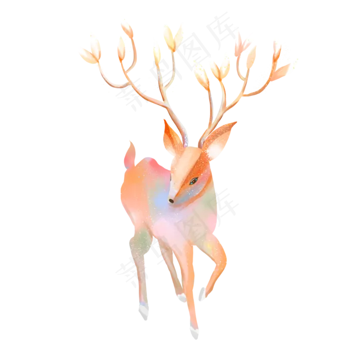 动物小鹿,免抠元素(2000X2000(DPI:300))psd模版下载