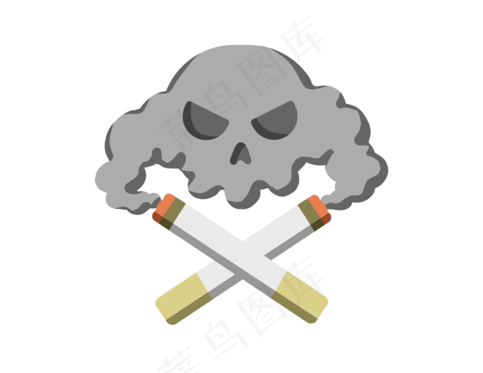 世界无烟日烟雾骷髅PNG图片,免抠元素