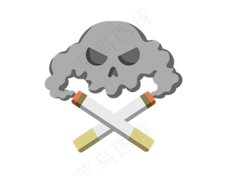 世界无烟日烟雾骷髅PNG图片,免抠元素