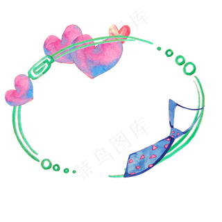 爱心领带绿色边框