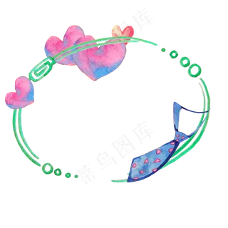 爱心领带绿色边框