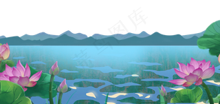 立夏湖水夏日荷花风景山水