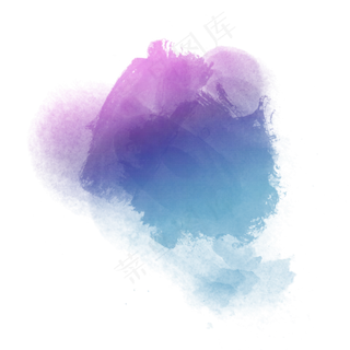 紫色水彩墨迹装饰