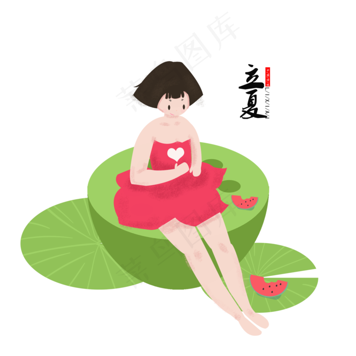 立夏节气元素(2000X2000(DPI:300))psd模版下载