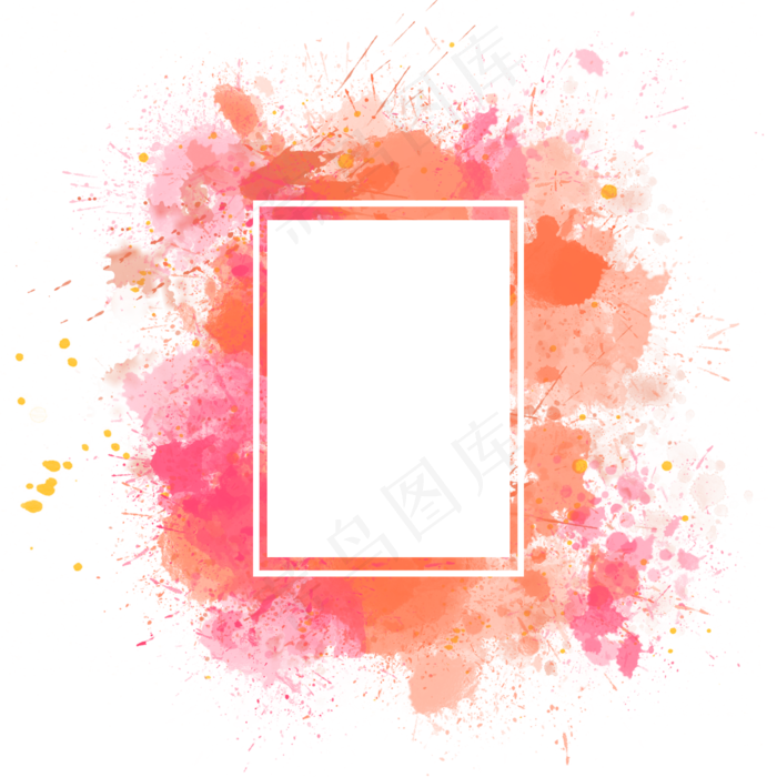 水彩底纹文本框6