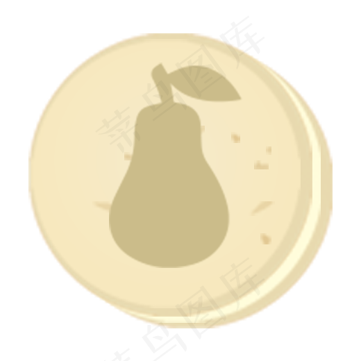 马卡龙清新糖果色梨子水果图标