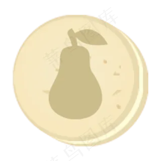 马卡龙清新糖果色梨子水果图标