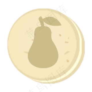 马卡龙清新糖果色梨子水果图标