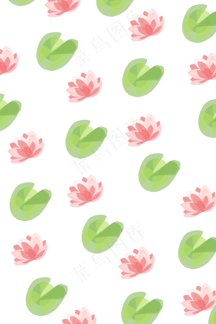 手绘荷花壁纸底纹(3543X5315(DPI:300))psd模版下载