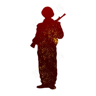 建军节军人剪影边防军人,免抠元素