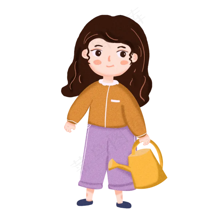 春天植树节种植的女孩元素(2000X2000(DPI:300))psd模版下载