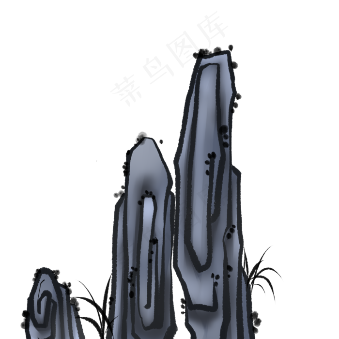 水墨古风景区假山(2000X2000(DPI:299))psd模版下载