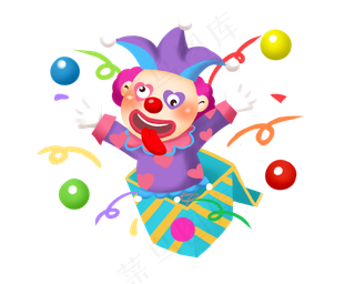 愚人节之小丑惊吓箱手绘