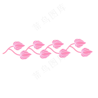 粉色荷花线条边框