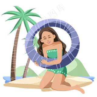 立夏游泳圈女孩