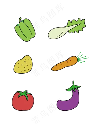 蔬果青椒白菜土豆胡萝卜番茄茄子