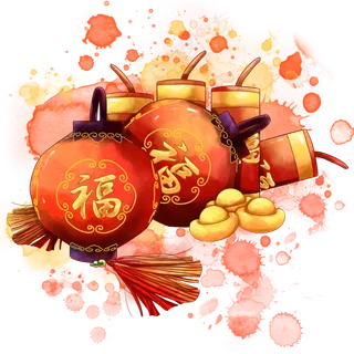 水彩春节喜庆灯笼,免抠元素 水彩春节喜庆灯笼,免抠元素