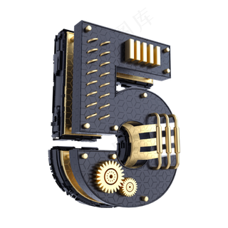 黑金倒计时周年庆数字5