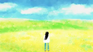 意境花季花节浪漫唯美少女背影夏至风景