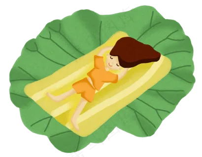 24节气处暑躺着的女孩