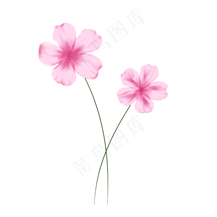 粉色花手绘装饰图案