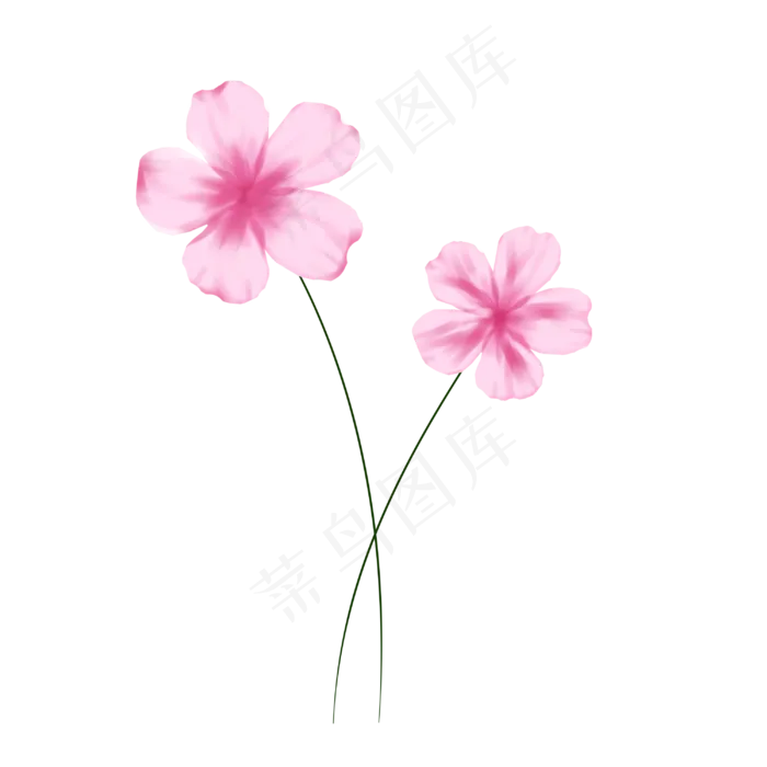 粉色花手绘装饰图案(3000X3000(DPI:300))psd模版下载