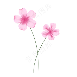 粉色花手绘装饰图案