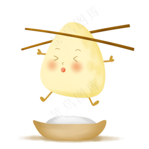 端午节筷子夹起的粽子