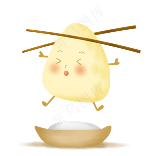 端午节筷子夹起的粽子