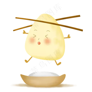 端午节筷子夹起的粽子