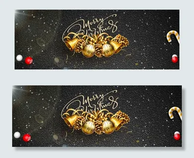 圣诞节黑色圣诞树banner