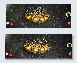 圣诞节黑色圣诞树banner