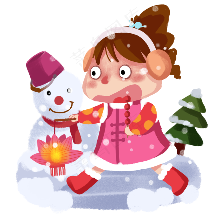 元宵节人物和花灯