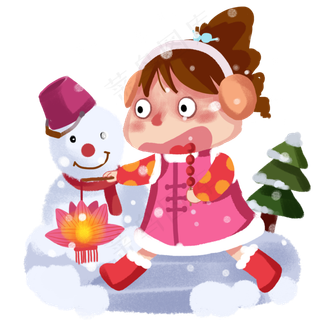 元宵节人物和花灯