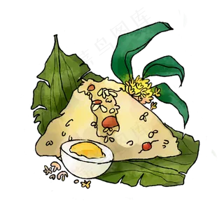 端午节吃粽子手绘装饰图案