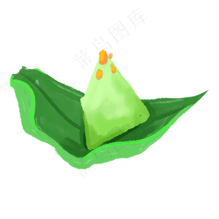 打开的绿色粽子粽叶
