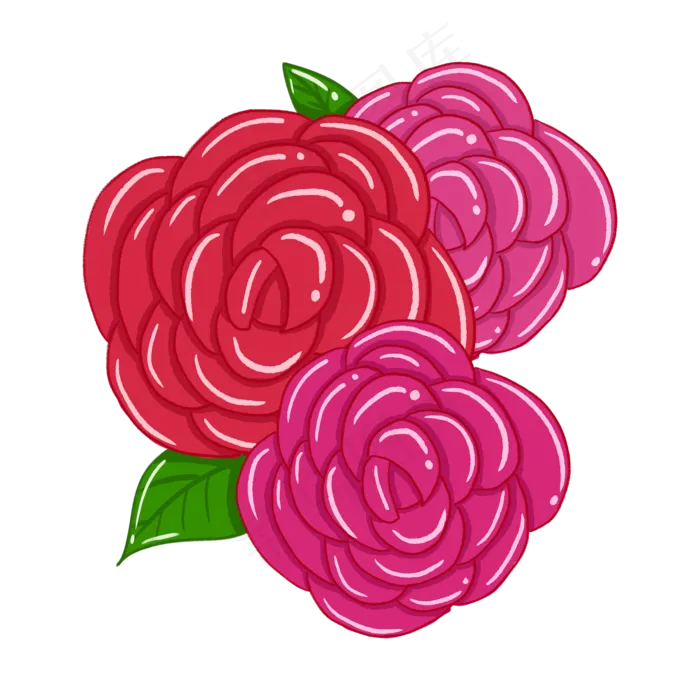 红色玫瑰花花朵手绘(2000X2000(DPI:300))psd模版下载