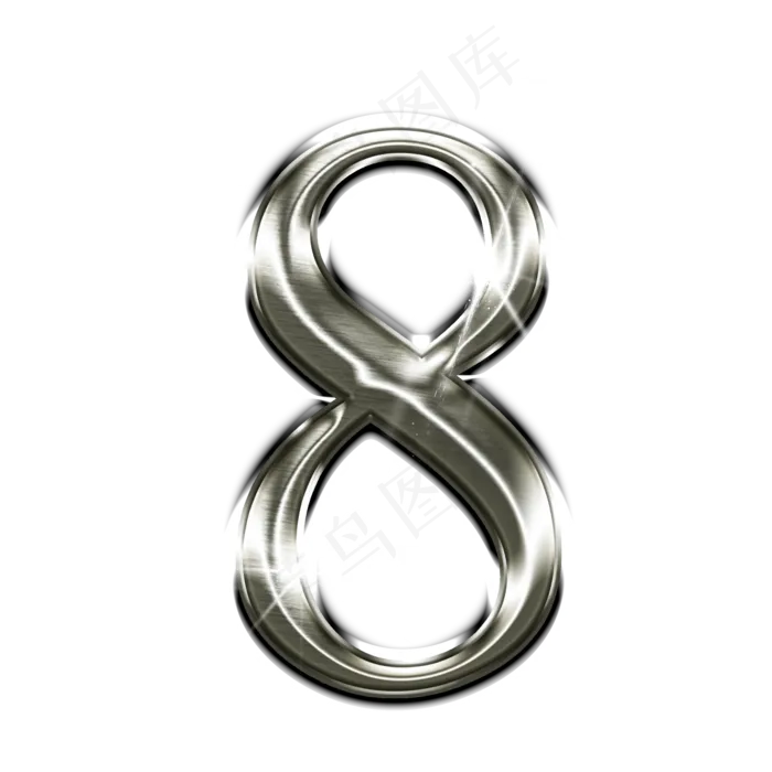 金属星光数字8(2000*2000px 	      )psd模版下载