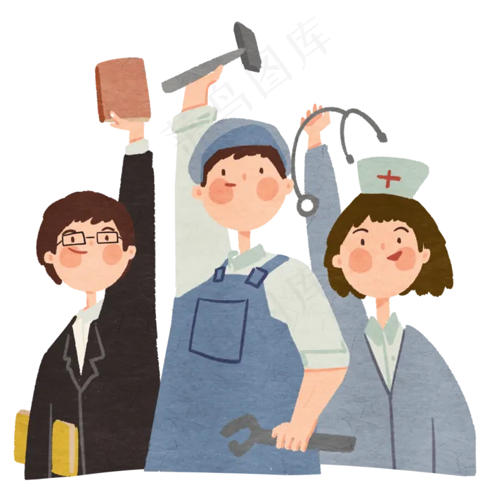 劳动节青年劳动人民勤劳五一各行,免抠元素(4000*4000px 300 dpi )psd模版下载
