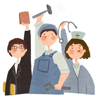劳动节青年劳动人民勤劳五一各行,免抠元素
