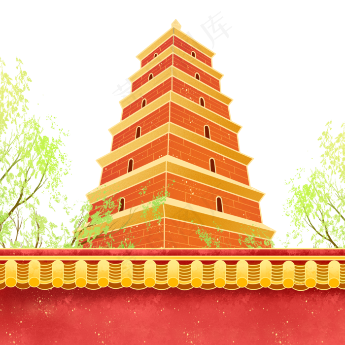 古建筑西安地标大雁塔