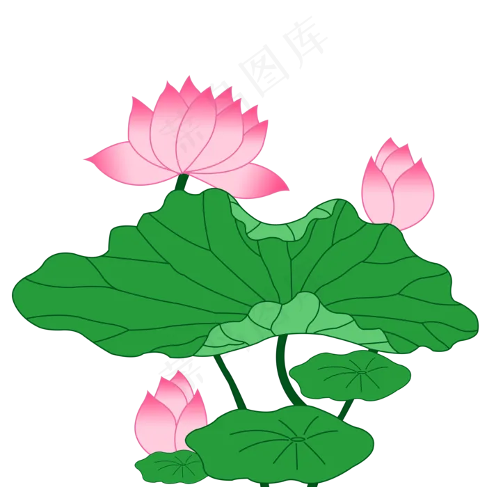 装饰粉色荷花元素(2000X2000(DPI:300))psd模版下载