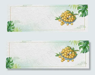 彩色小清新桂圆水果鲜果美食banner