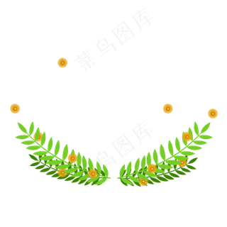 绿色植物边框春天,免抠元素